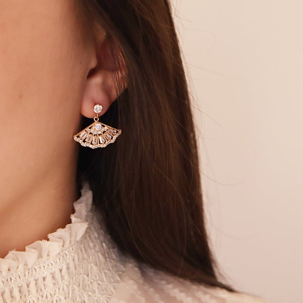 Crystal Fan-shaped Earring