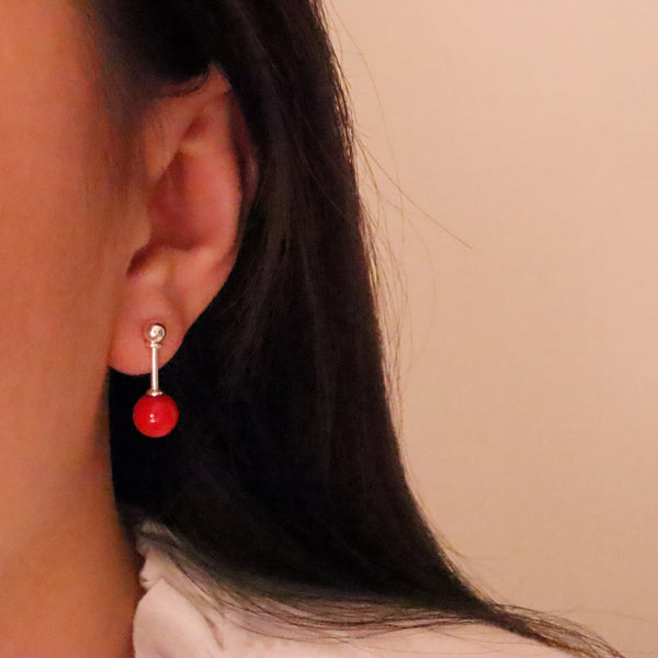 Red Ball Earring